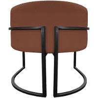 Kit 2 Poltronas Luna Suede Cores Base De Ferro Preta - Terracota, Suede - 3