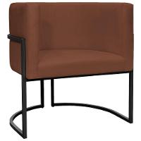 Kit 2 Poltronas Luna Suede Cores Base De Ferro Preta - Terracota, Suede - 5