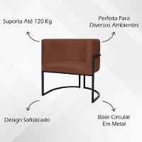 Kit 2 Poltronas Luna Suede Cores Base De Ferro Preta - Terracota, Suede - 8