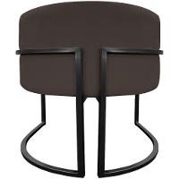 Kit 2 Poltronas Luna Suede Cores Base De Ferro Preta - Marrom, Suede - 3