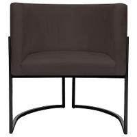 Kit 2 Poltronas Luna Suede Cores Base De Ferro Preta - Marrom, Suede - 7