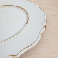 Jogo 4 Sousplat Redondo Patinado Plástico Moon Branco Lyor 33cm - 2