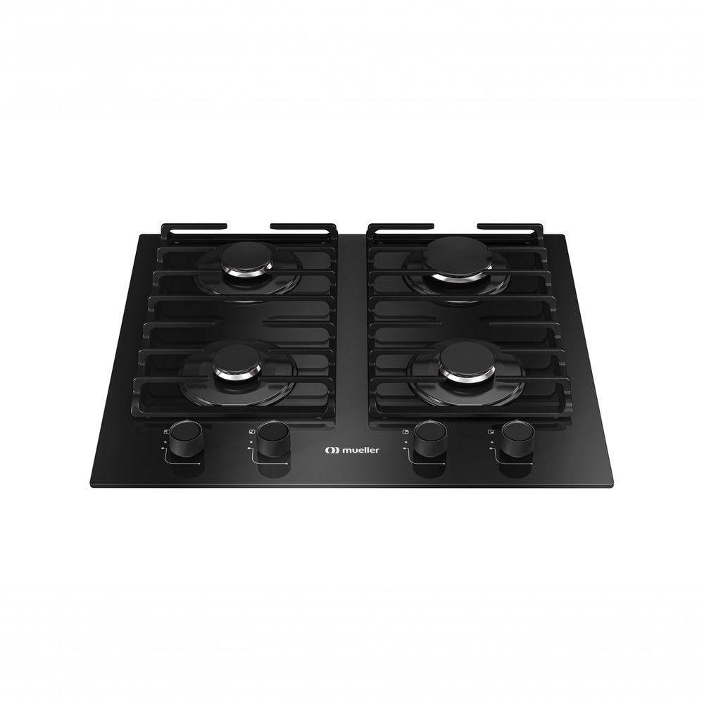 Fogão Cooktop 4 Bocas MCG4bm Grade Dupla Mesa De Vidro Mueller Preto Bivolt - 1