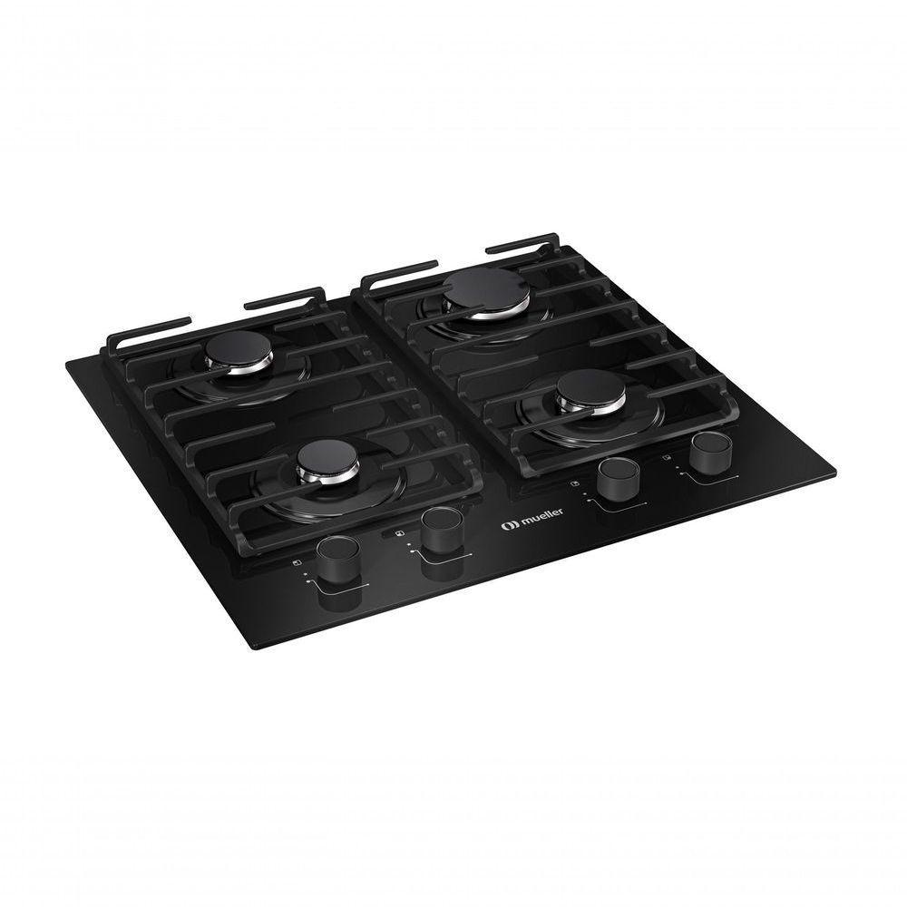 Fogão Cooktop 4 Bocas MCG4bm Grade Dupla Mesa De Vidro Mueller Preto Bivolt - 3