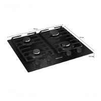 Fogão Cooktop 4 Bocas MCG4bm Grade Dupla Mesa De Vidro Mueller Preto Bivolt - 7