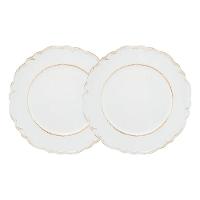 Jogo 2 Sousplat Redondo Patinado Plástico Moon Branco Lyor 33cm - 1