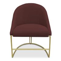 Kit 02 Cadeiras Poltrona De Jantar Bela Suede Marsala Base Metálica Industrial Dourado - Pallazio - 6