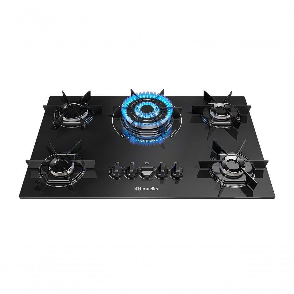 Cooktop Mueller 5 Bocas Com Queimador Tripla Chama MCG5BC Bivolt - 6