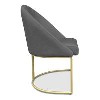 Kit 02 Cadeiras Poltrona De Jantar Bela Suede Grafite Base Metálica Industrial Dourado - Pallazio - 3