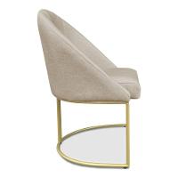 Kit 02 Cadeiras Poltrona De Jantar Bela Suede Base Metálica Industrial Dourado - Pallazio Bege - 3