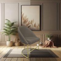 Kit 02 Cadeiras Poltrona De Jantar Bela Suede Base Metálica Industrial Dourado Marrom Rato - 5