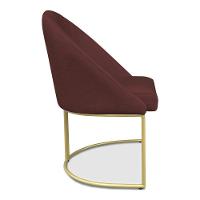 Kit 02 Cadeiras Poltrona De Jantar Bela Suede Base Metálica Industrial Dourado - Pallazio Marsala - 3