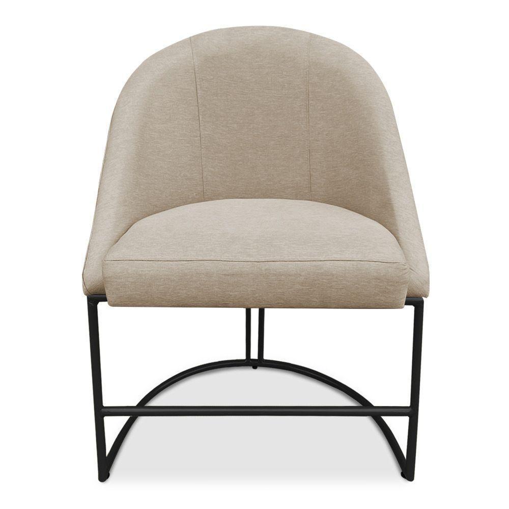 Kit 02 Cadeiras Poltrona De Jantar Bela Suede Base Metálica Industrial Preto - Pallazio Preto - 3