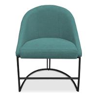 Kit 02 Cadeiras Poltrona De Jantar Bela Suede Base Metálica Industrial Preto Azul Turquesa