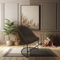 Kit 02 Cadeiras Poltrona De Jantar Bela Suede Marrom Base Metálica Industrial Preto - Pallazio - 6