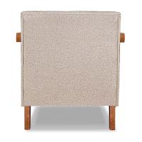 Kit 02 Poltronas Decorativa Natália Linho Areia Base Em Madeira Castanho - Pallazio - 3