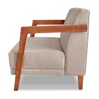 Kit 02 Poltronas Decorativa Natália Linho Areia Base Em Madeira Castanho - Pallazio