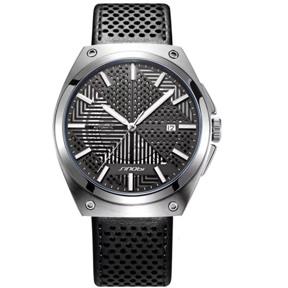 Relógio De Pulso Masculino Mecânico Esportivo Automático á Prova D'água Prata - 1