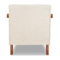 Kit 02 Poltronas Decorativa Natália Linho Bege Base Em Madeira Castanho - Pallazio - 3