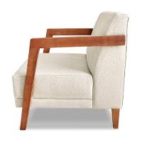 Kit 02 Poltronas Decorativa Natália Linho Bege Base Em Madeira Castanho - Pallazio