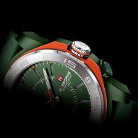 Relógio Quartzo Display Luminoso Esportivo A Prova água Pulseira De Silicone 5atm Verde