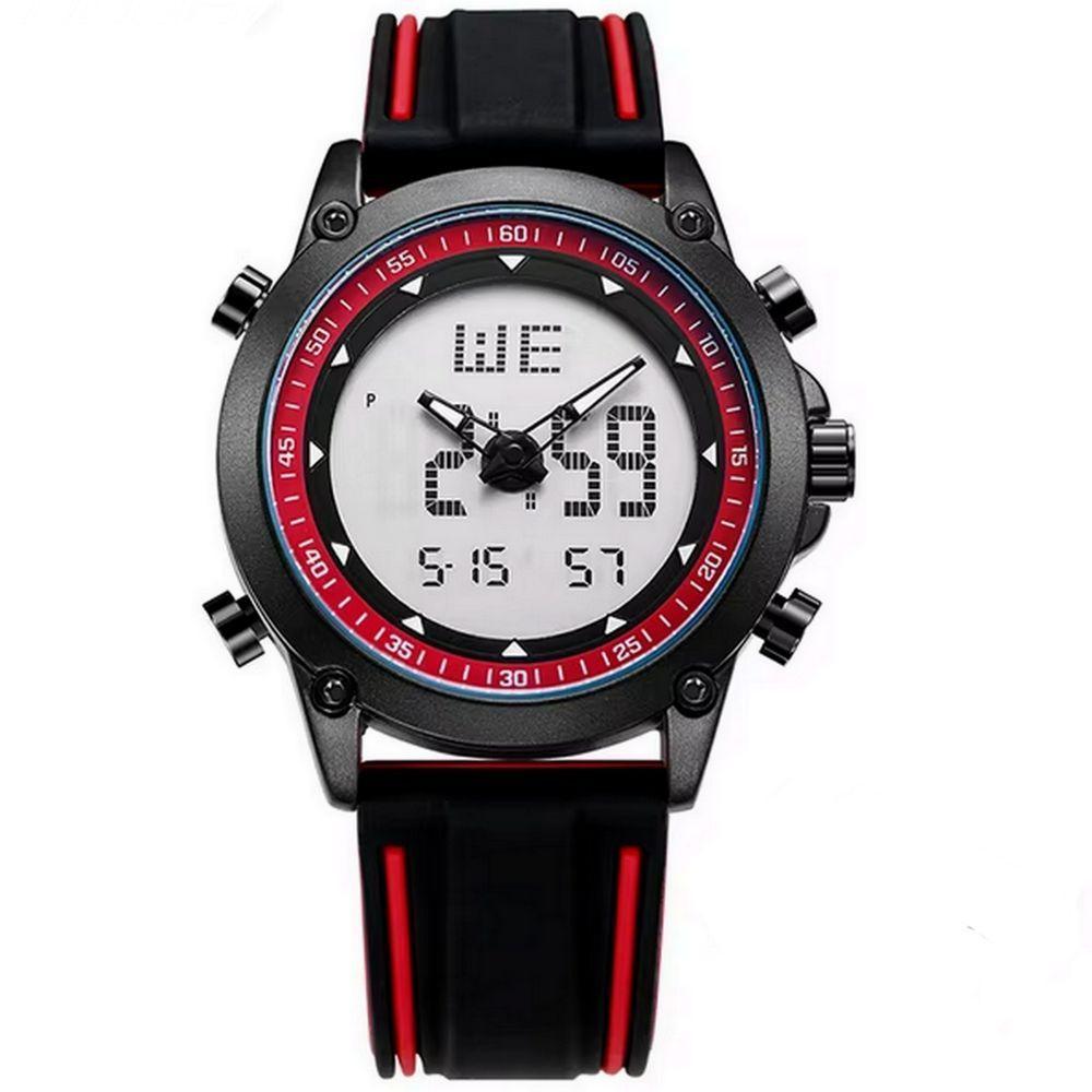 Relógio Esportivo Masculino Quartzo Digital Duplo Movimento á Prova D'água Vermelho - 1