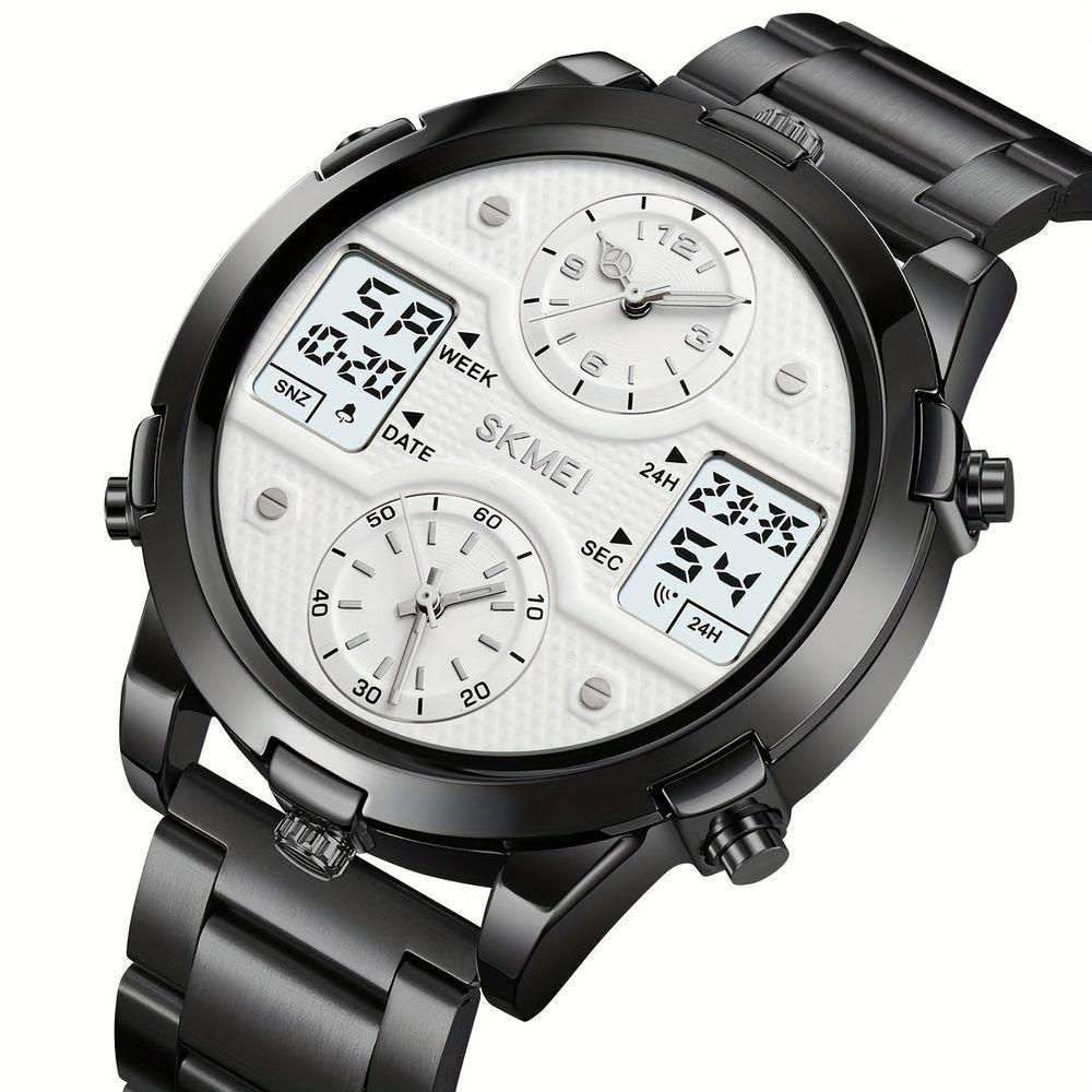 Relógio De Pulso Masculino Fashion Skmei Com Pulseira De Aço Cinza - 1