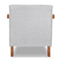 Kit 02 Poltronas Decorativa Natália Linho Cinza Base Em Madeira Castanho - Pallazio - 3