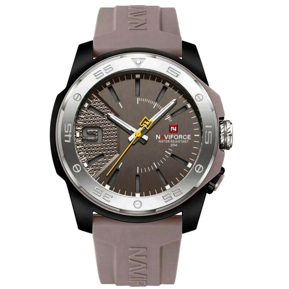 Relógio Quartzo Display Luminoso Esportivo A Prova água Pulseira De Silicone 5atm Cinza - 1