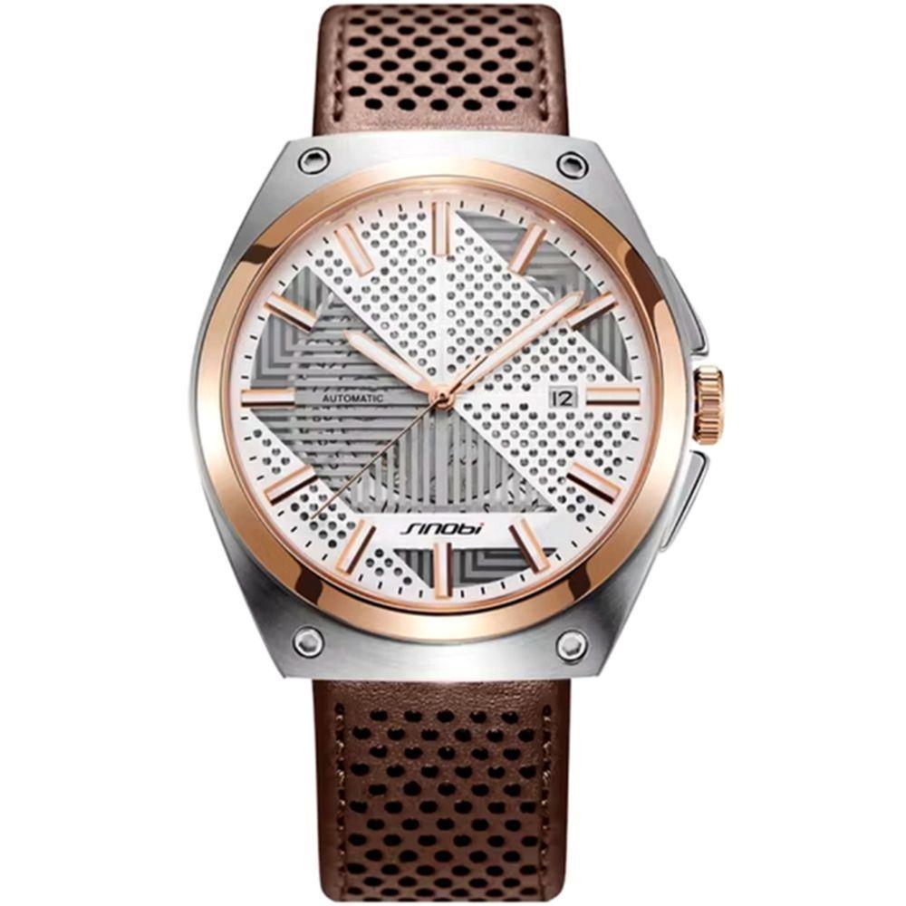 Relógio De Pulso Masculino Mecânico Esportivo Automático á Prova D'água Dourado - 1