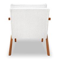 Poltrona Decorativa Luiza Linho Bouclê Off White Base Em Madeira Castanho - Pallazio - 3