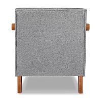 Kit 02 Poltronas Decorativa Natália Linho Grafite Base Em Madeira Castanho - Pallazio - 3