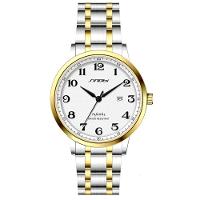 Relógio De Pulso De Quartzo Masculino Casual Em Aço Inoxidavel Impermeavel Dourado - 1