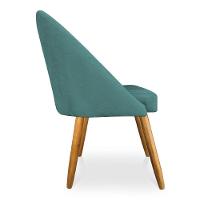 Kit 06 Cadeiras Jantar Bela Suede Azul Turquesa Pés Palito Castanho - Pallazio - 3