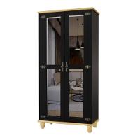 Cristaleira Retrô 2 Portas Preto/ Marfim - 1