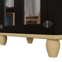 Cristaleira Retrô 2 Portas Preto/ Marfim - 3