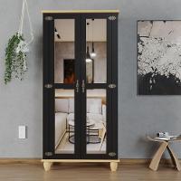 Cristaleira Retrô 2 Portas Preto/ Marfim - 6