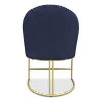 Kit 08 Cadeiras Poltrona De Jantar Bela Suede Base Metálica Industrial Dourado Azul Marinho - 2