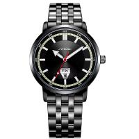 Relógio Analógico Masculino Design Esportivo Em Aço Inoxidavel à Prova D'água Preto - 1