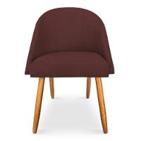 Kit 08 Cadeiras Jantar Bela Suede Marsala Pés Palito Castanho - Pallazio - 1