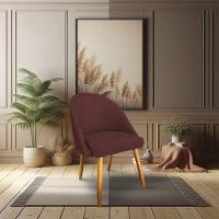 Kit 08 Cadeiras Jantar Bela Suede Marsala Pés Palito Castanho - Pallazio - 2