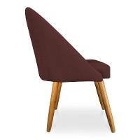 Kit 08 Cadeiras Jantar Bela Suede Marsala Pés Palito Castanho - Pallazio - 3