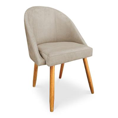 Kit 08 Cadeiras Jantar Bela Suede Pés Palito Castanho - Pallazio Bege
