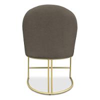 Kit 06 Cadeiras Poltrona De Jantar Bela Suede Marrom Rato Base Metálica Industrial Dourado