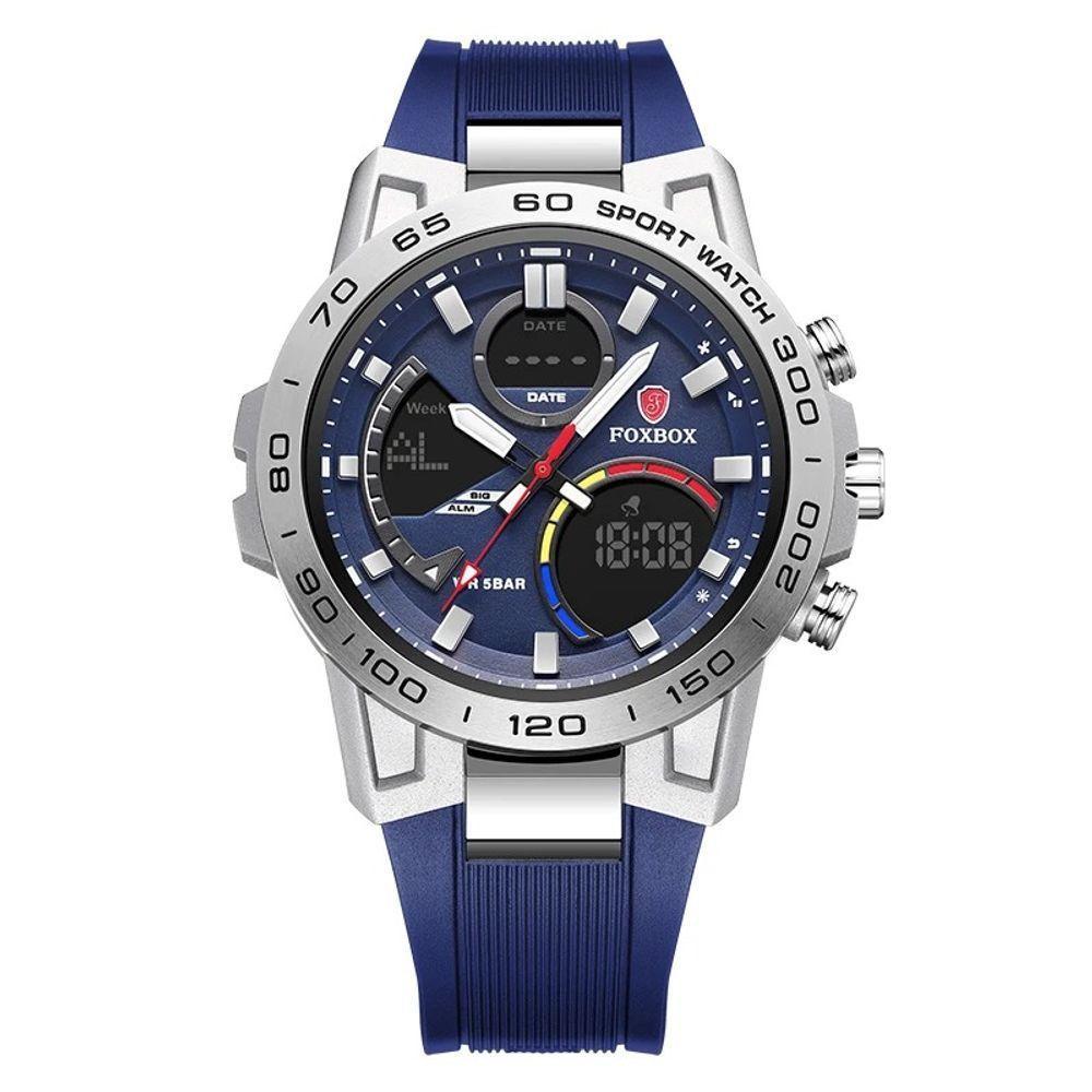 Relógio Masculino Digital De Exibição Dupla à Prova D 'água Esportivo Azul - 1
