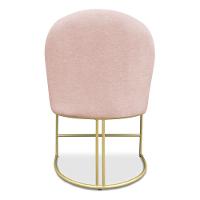 Kit 04 Cadeiras Poltrona De Jantar Bela Suede Rosa Bebê Base Metálica Industrial Dourado - Pallazio - 2