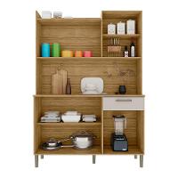 Armário De Cozinha Compacta 6 Portas E 1 Gaveta 121cm Florença Freijó Soft - Pallazio - 2