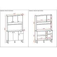 Armário De Cozinha Compacta 6 Portas E 1 Gaveta 111cm Veneza Ripado Freijó-supremo - Pallazio - 4