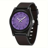 Relógio De Quartzo Elegante Sanda Ultrafino, Display Analógico Preto Roxo - 1