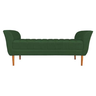 Calçadeira Recamier Casal 1,50m Londres Veludo Verde - Pallazio